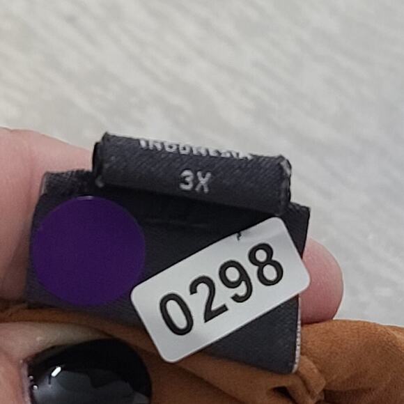 Covington woman blouse button up beige Size 3x Work wear Career Church Casual - Picture 9 of 9